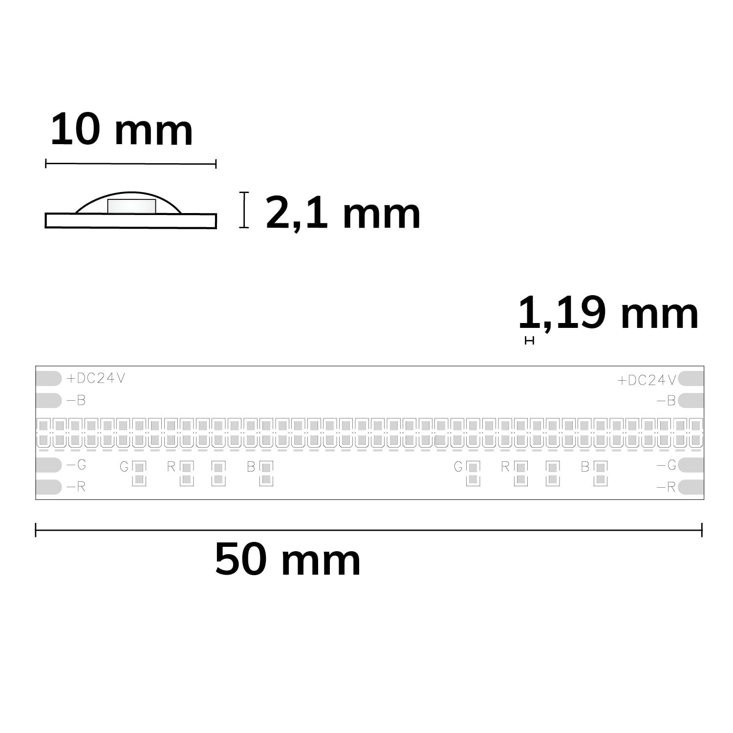 LED COB RGB Linearna traka, 24V DC, 14,4W, IP20, 5m rola, 840 LED/m LED Trake LED COB RGB Linearna traka, 24V DC, 14,4W, IP20, 5m rola, 840 LED/m LED Trake
