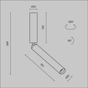 Stropna svjetiljka Maytoni Focus T – Crna – C142CL-6W3K-B Nadgradna stropna svjetla