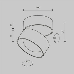 Stropna svjetiljka Maytoni Lens – Crna – C220CL-12W3K-B Nadgradna stropna svjetla