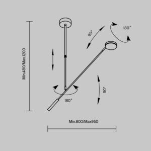 Stropna svjetiljka Maytoni Fad – Crna – MOD070CL-L8B3K Moderne visilice