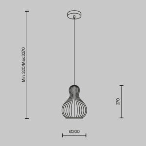 Visilica Maytoni Roots – Crna – MOD192PL-01W Moderne visilice