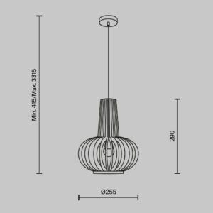 Visilica Maytoni Roots – Crna – MOD193PL-01W Moderne visilice