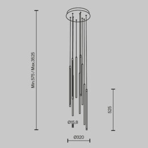 Visilica Maytoni Light stick – Crna – MOD236PL-L54B3K Moderne visilice