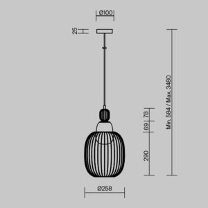 Visilica Maytoni Levitation – Mjed – MOD376PL-01G1 Moderne visilice