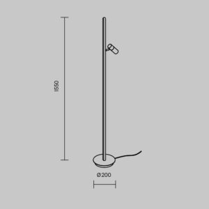 Podna lampa Maytoni Thin – Crna – MOD395FL-L28B3K Podne svjetiljke