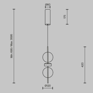 Visilica Maytoni Double Moon – Crna – MOD478PL-L8B3K Moderne visilice Visilica Maytoni Double Moon – Crna – MOD478PL-L8B3K Moderne visilice