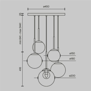 Visilica Maytoni Basic form – Zlatna – MOD521PL-05G Moderne visilice