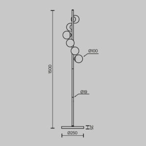 Podna lampa Maytoni Dallas – Zlatna – MOD545FL-06G1 Podne svjetiljke