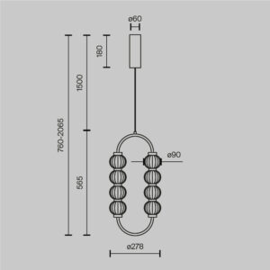 Visilica Maytoni Amulet – Zlatna – MOD555PL-L11G3K Rasvjeta za dnevni boravak