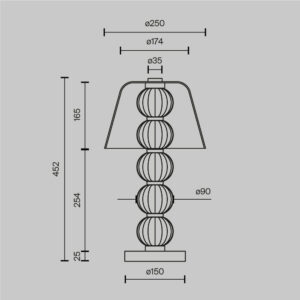 Stolna lampa Maytoni Amulet – Zlatna – MOD555TL-L8G3K Klasične svjetiljke