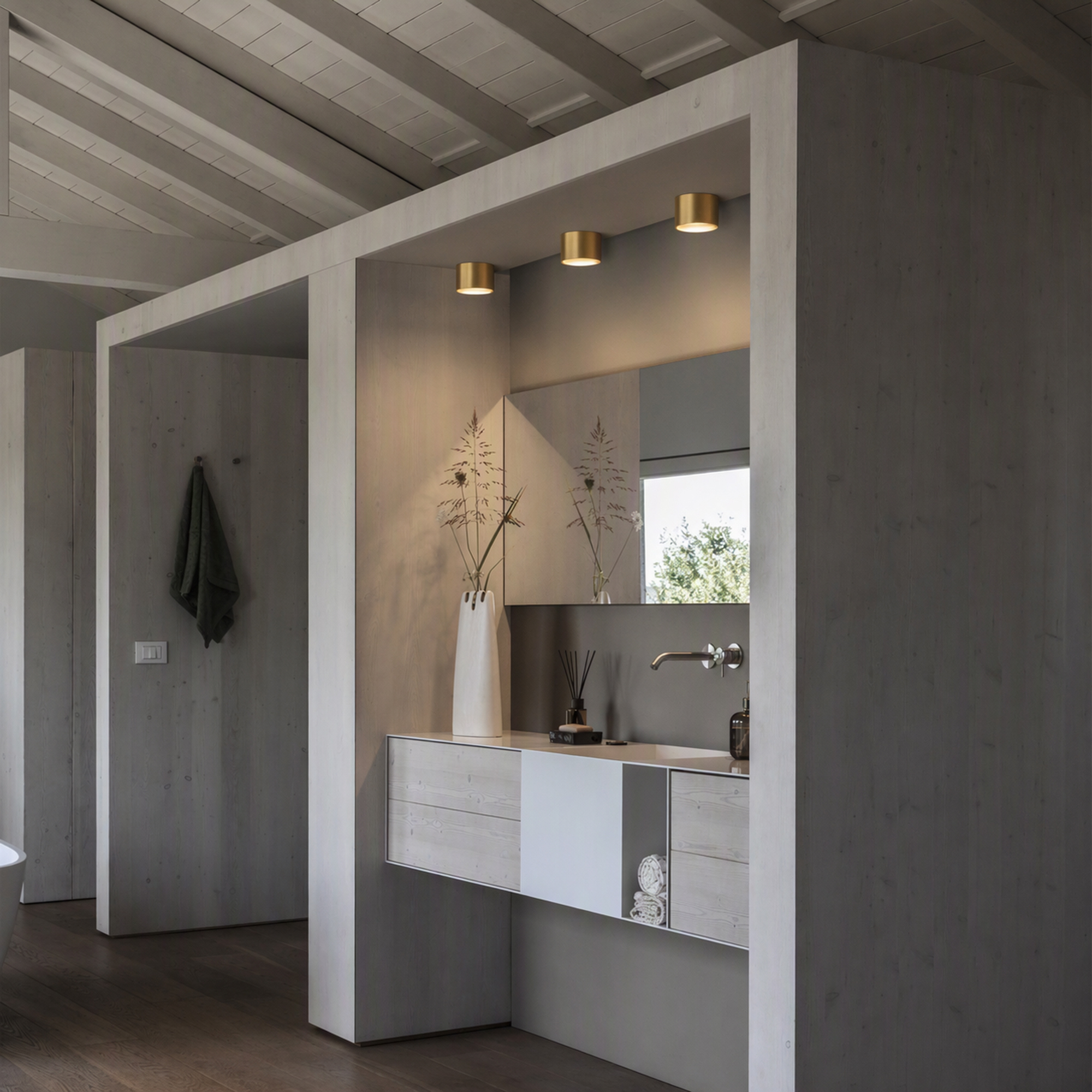 Stropna svjetiljka Ideal Lux SPIKE LED PL – Mjed Nadgradna stropna svjetla
