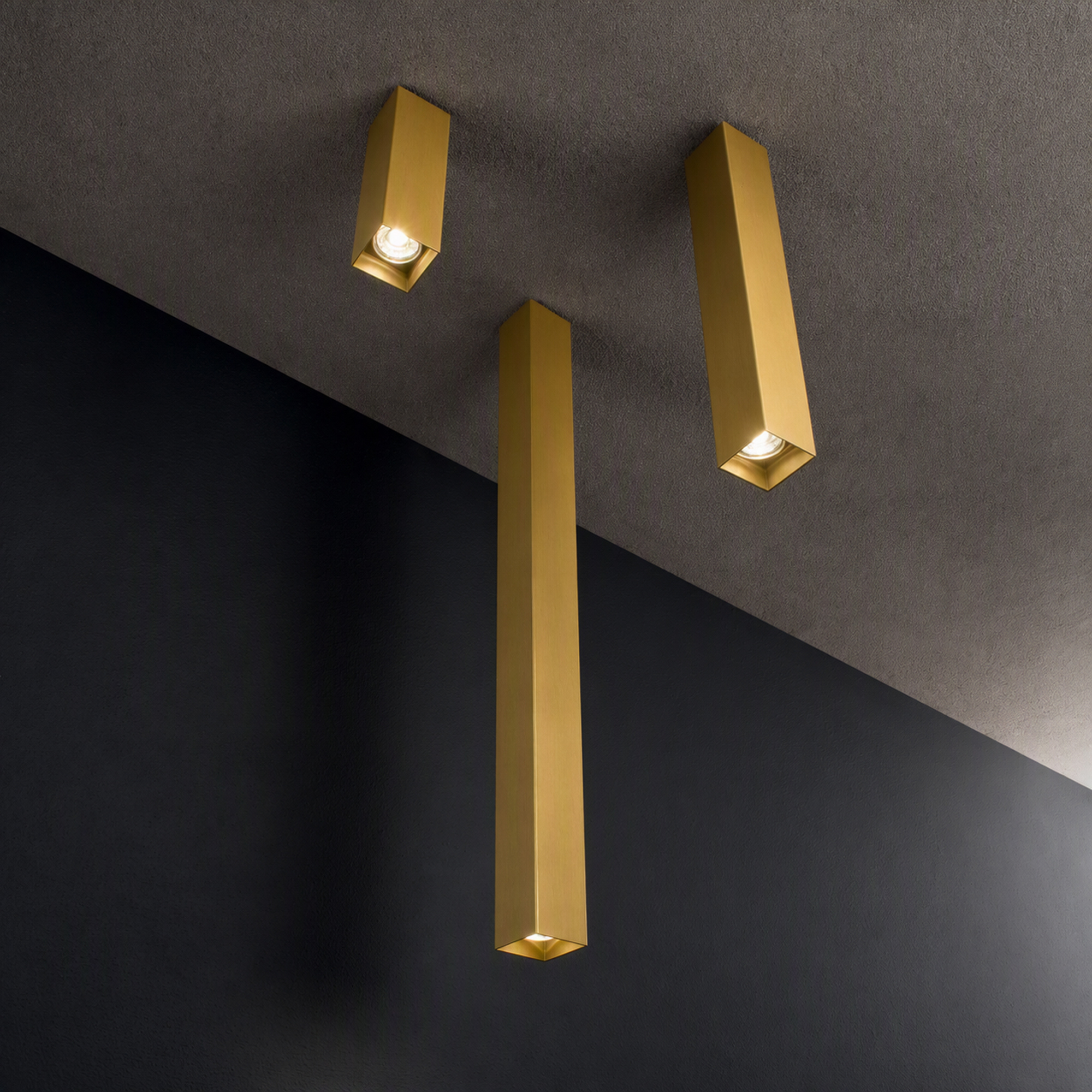 Stropna svjetiljka Ideal Lux LOOK PL01 SQUARE D6.0 H075 – Mjed Nadgradna stropna svjetla