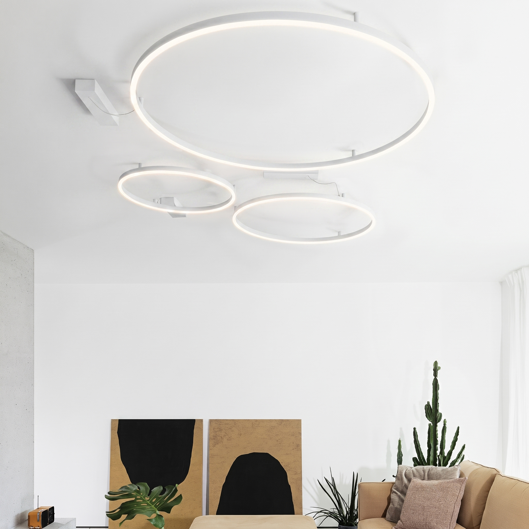 Stropna svjetiljka Ideal Lux ORACLE SLIM PL D150 ROUND 3000K ON-OFF BI – Bijela Moderne plafonjere
