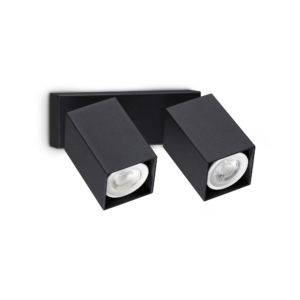 Zidna svjetiljka Ideal Lux DYNAMITE AP2 SQUARE – Crna Dekorativna rasvjeta