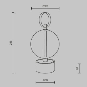 Punjiva stolna lampa Maytoni Double Moon – Crna – MOD478RL-L3B3K Baterijske svjetiljke