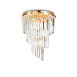 Stropna svjetiljka Ideal Lux CARLTON PL12 – Zlatna Klasične plafonjere