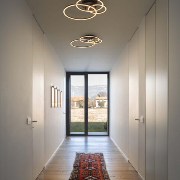 Ideal Lux FRAME PL CERCHIO crne dekorativne plafonjere u hodniku