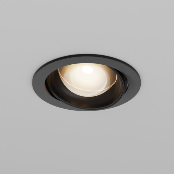 Maytoni Lens crni ugradbeni downlighter s vidljivim obrubom