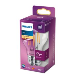 LED žarulja Philips A60 E27 4,3W (40W) 2700K prozirna – 76199800 E27