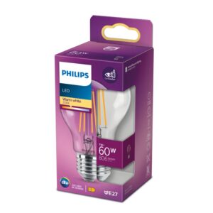 LED žarulja Philips A60 E27 7W (60W) 2700K prozirna – 77757900 E27
