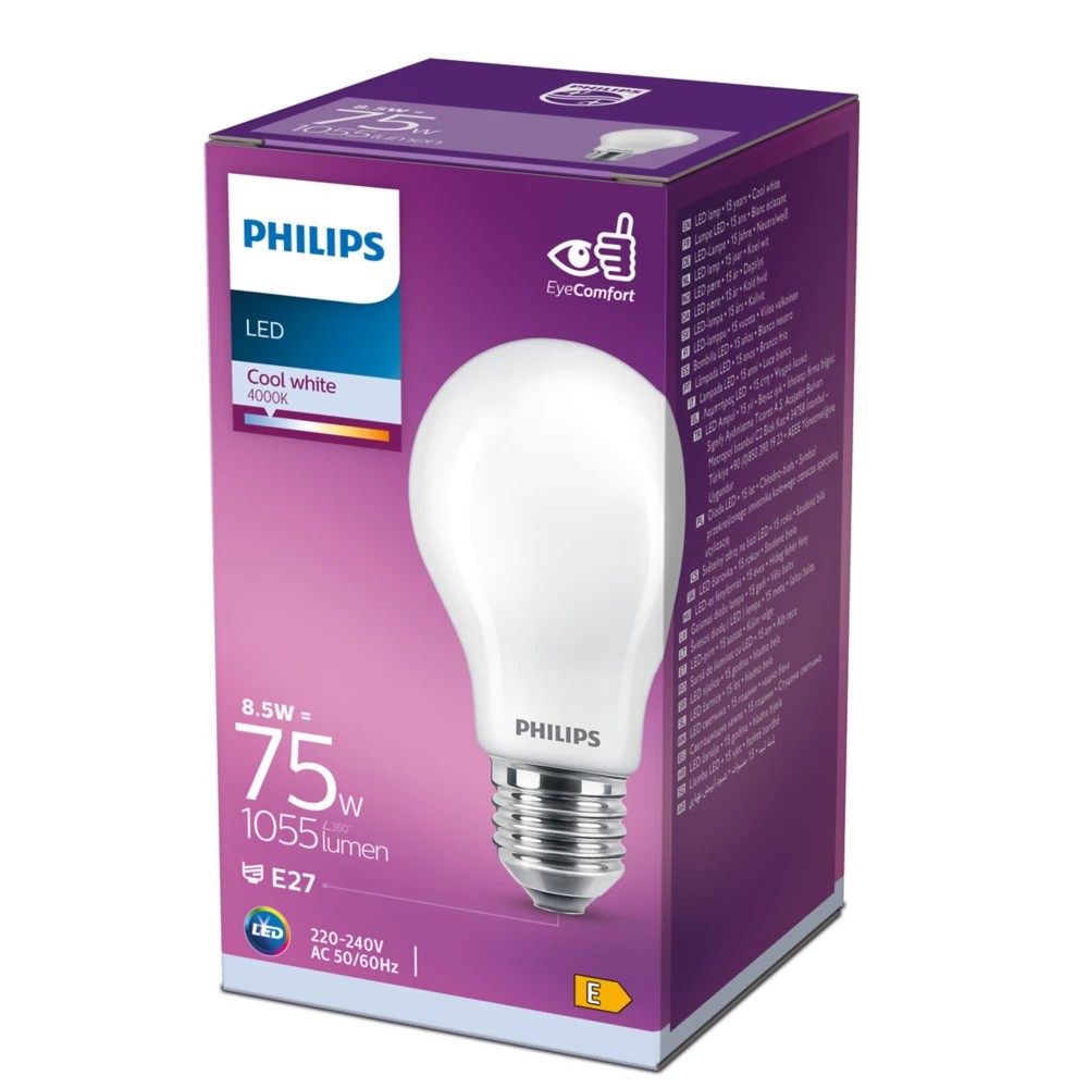 LED žarulja Philips A60 E27 8,5W (75W) 4000K mat – 70561200 E27 LED žarulja Philips A60 E27 8,5W (75W) 4000K mat – 70561200 E27