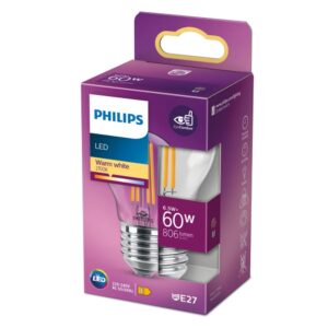 LED žarulja Philips P45 E27 6,5W (60W) 2700K prozirna – 76231500 E27