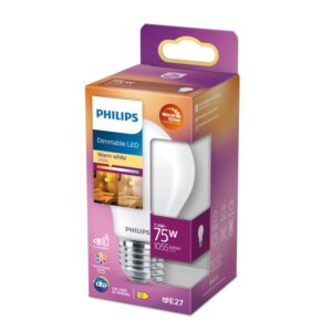 LED žarulja Philips WarmGlow A60 E27 7,2W (75W) 2200-2700K dimabilna – 32403900 Dimabilne